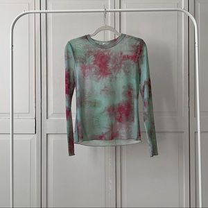 Zara Mesh Tie Dye Long Sleeve Top